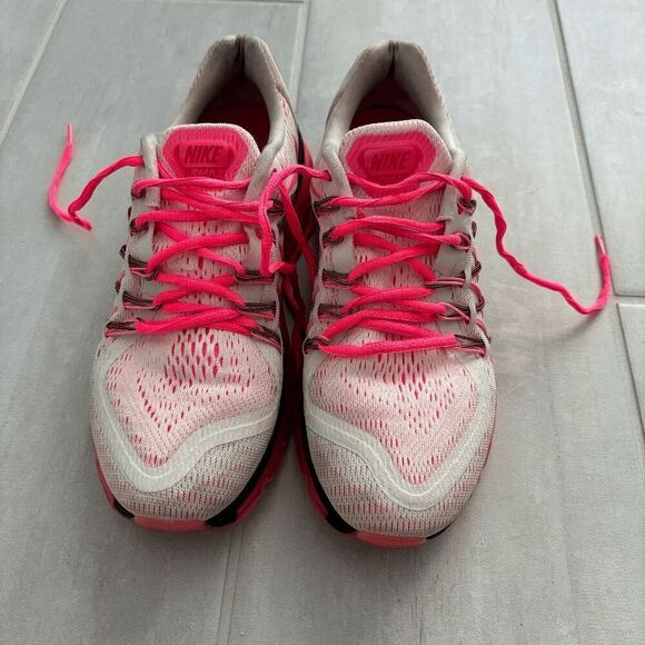 Women's 2015 Nike Air Max Sneakers White Pink Pow Black Running Shoes 698903-106 - Picture 6 of 7